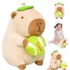 Capybara Plush Toy, Capybara Cuddly Toy with Baseball Stuffed Toy,