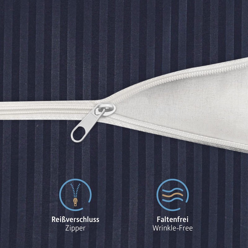 Komfortec Duvet Cover Set, microfibre, Navy Blue, 135x200 + 1x