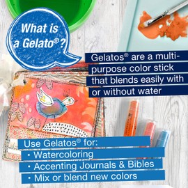 Faber-Castell Gelatos Colors Set, Iridescents - Water Soluble Pigment Crayons - 15 Iridescent Colors