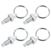 PATIKIL 4 Pcs Spring Plunger with Pull Ring, M6x1 Stainless