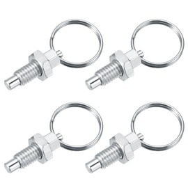 PATIKIL 4 Pcs Spring Plunger with Pull Ring, M6x1 Stainless Steel Pull Ring Indexing Plunger Retractable Spring Manual Plungers for Mould Cabinet Industrial Equipment