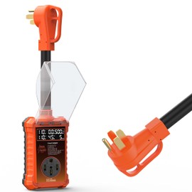 Rvhouse RV Surge Protectors 50 Amp, Easy Read Large LED Real Time Display, 16000J Upgraded Waterproof RV Circuit Analyzer Voltage Current KWH, RV Adapter Plug for Camper Travel Trailer