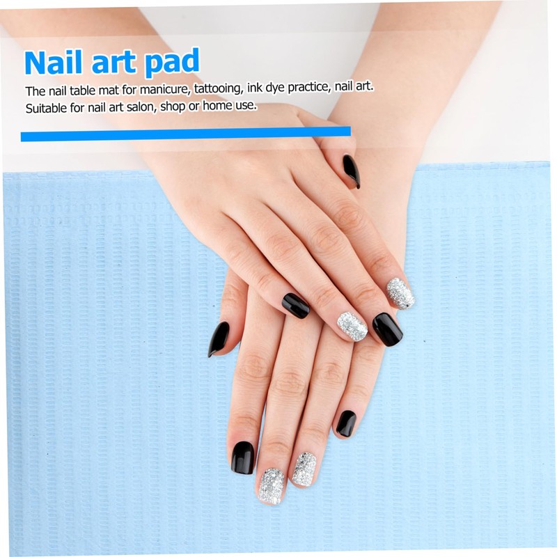 Ipetboom 125 Pcs Disposable Manicure Pad Nail Mat Durable Protective
