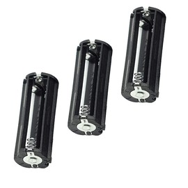 jing 3 x 1.5V AAA Cylindrical Battery Protective Cove Bracket for Flashlight Torch, Pack of 3 black