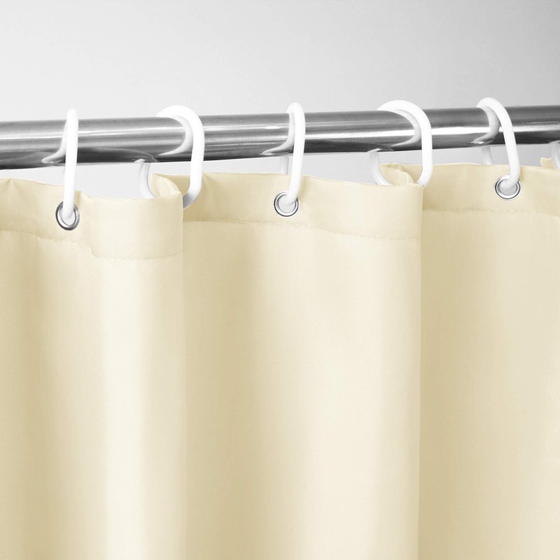 AooHome Extra Long Fabric Shower Curtain, Polyester Solid Shower Curtain