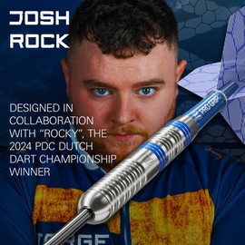 TARGET Darts Josh Rock 80% Tungsten Steel Tip Darts Set, 22G | Professional Accessories Dart Kit, Pro Grip Shafts, Pro Ultra Flights, Fixed Steel Tip Points, Dart Wallet Included