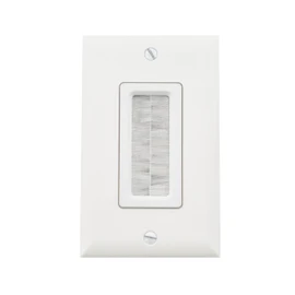 Legrand - OnQ Cable Access Wall Plate, Recessed Wall Plate Hides Low Voltage Cables Behind the Wall, Cable Wall Plate for Multiple Cords, White, WP1014WHV1