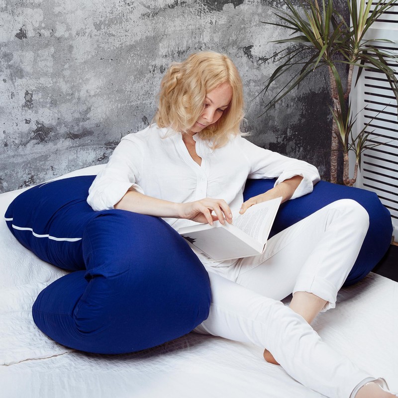 MAKOSAS Comfort Cushion Original Replacement Cover (Blue, Cotton)