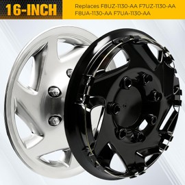 16-Inch Hubcaps Compatible with Ford E150/E250/E350 Econoline Van (1998-2023) – Replaces Part Numbers F8UZ-1130-AA, F7UZ-1130-AA, F8UA-1130-AA, F7UA-1130-AA