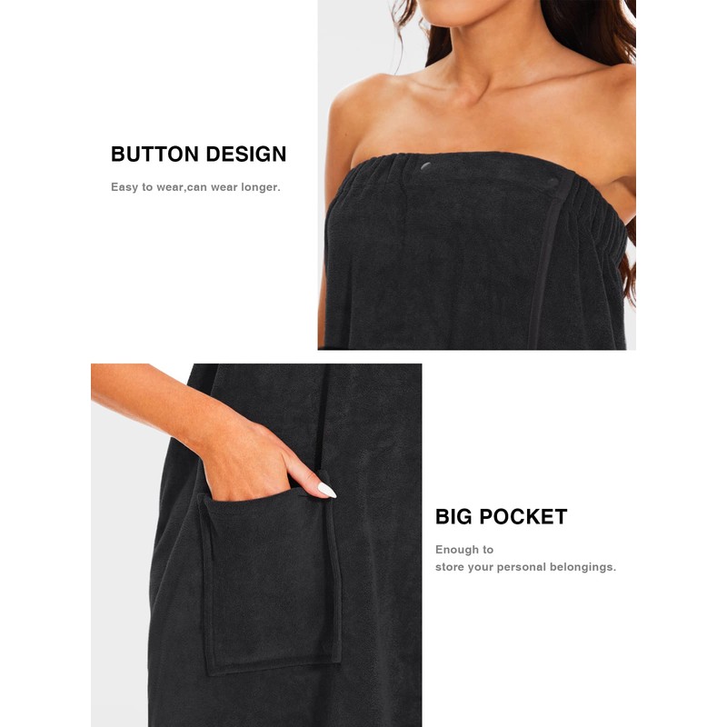 Kniffi Shower Wrap Robe for Women Bath Body Towel Wrap