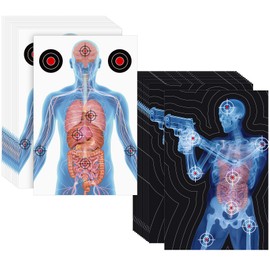 Hollowfly 50 Pack 23 x 35 Inch Shooting Range Targets Paper Shooting Targets Human Silhouette Targets X-Ray Skeleton Designs Anatomical Shooting Target Medically Designed Gun Targets for Practice