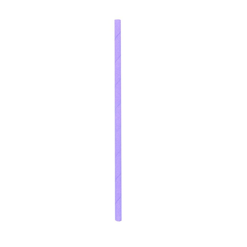 Lilac Paper Straw - Biodegradable, 6mm - 7 3/4" -