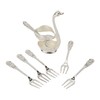 Swan Base Holder Forks Set Aluminum Silver Fashion Rustproof Decorative