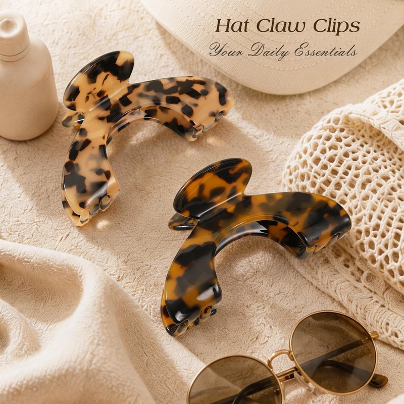 2 Pcs Hat Claw Clips for Women, Strong Hold Non-Slip