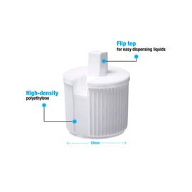 Consolidated Plastics 41239 White Flip Top Dispensing Cap, 18mm, 18-400 Finish, 12 Piece