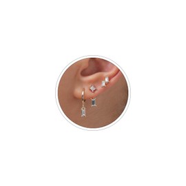 3 Pairs Silver Huggie Hoop Earrings Set Gold Huggie Earrings for Women Lightweight Hypoallergenic Heart Hoops Earrings Set Jewelry (Silver-04)