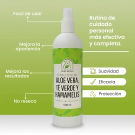 Tónico Facial De Aloe Vera,té Verde & Hamamelis (500ml)6pack
