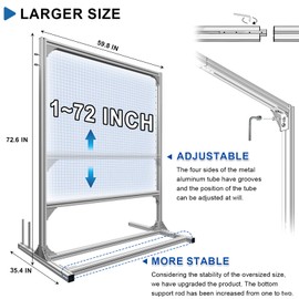 Kerty Rug Tufting Frame Kit, Aluminum Metal Tufting Frame for Rug Making, A Safer Tufting Cloth Stand for Tufting Beginners and Lovers (70 Inches)