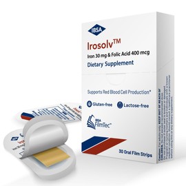Irosolv – IBSA Iron - Dietary Supplement – 30 mg Iron 400 mcg Folic Acid-30 Oral Dissolving Films for Immediate Release and Tolerability - Gluten-Free, Lactose-Free, Sugar-Free, Non-GMO