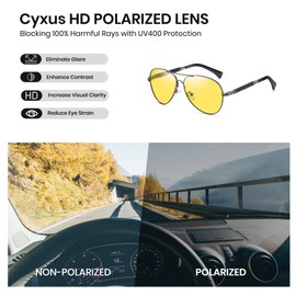 Cyxus Polarized Aviator Sunglasses for Men Women UV400 Protection Aviators Glasses for Driving Hiking Travel