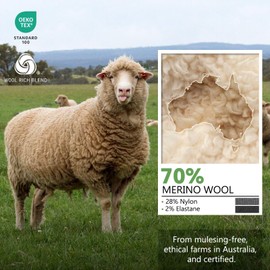 Merino Protect Thin Merino Wool Crew Sock for Men Women Lightweight Hiking Socks Soft Mid Calf Dress Socks 4 Pack