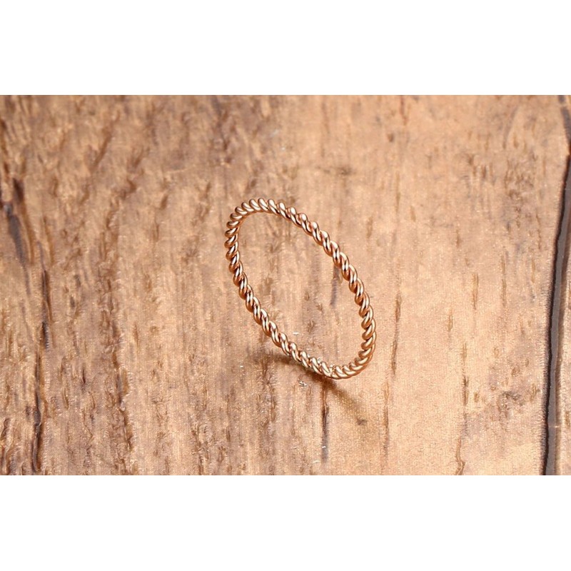 INRENG Women's Stainless Steel 1.1mm Twisted French Rope Thin Wedding