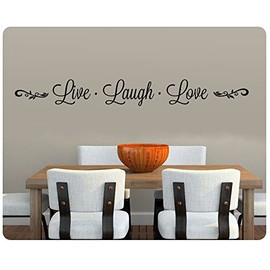 46" Live Laugh Love Embellishment Wall Decal Sticker Art Mural Home Décor Lettering Christian Thanksgiving Kitchen Table
