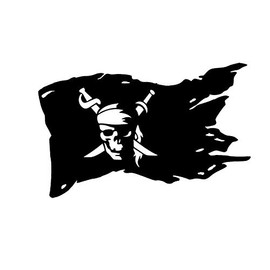Pirate Flag NOK Decal Vinyl Sticker |Cars Trucks Vans Walls Laptop|Black|7.0 x 4.5 in|NOK1165