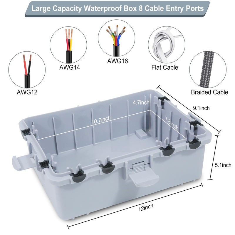 Large Outdoor Electrical Box Waterproof, IP54 Extension Cord Cover Weatherproof
