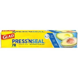 Glad Press'n Seal Food Plastic Wrap, Bulk Food Storage Wrap, Plastic Food Wrap, 70 Square Foot Roll, (Pack of 12) - 70441