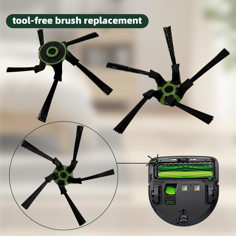 8 Pack s Series Corner-Sweeping Brush Replacement for iRobot Roomba