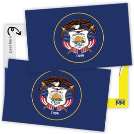 Magnet Me Up Utah Flag Sticker Decal 3x5-2 Pack, Waterproof Vinyl State Pride Collectible, All-Surface State Flag Decals for Car, Laptop, Bumper, Cooler, Window - Utah Gifts, Made in USA