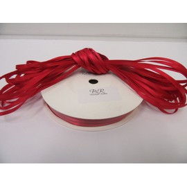 1 Bundle of 3mm x 10 metres Satin Ribbon Ruby Dark Red Double Sided 3 mm