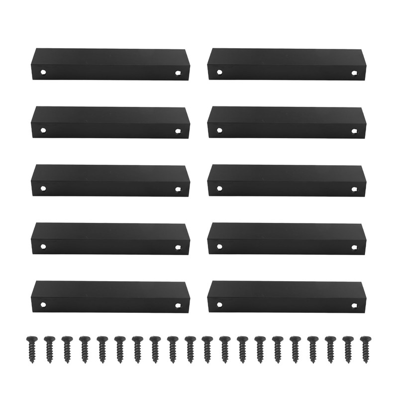 10 Pcs Finger Edge Pull Black Modern Aluminum Alloy 1mm