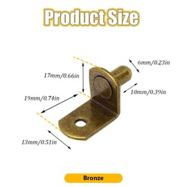Hocansen 50 Pcs Shelf Support Pegs with Rubber Sleeve for Glass Shelves (Bronze/L)