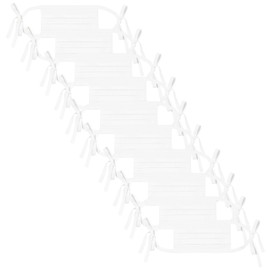 Oscar Apparels Face Masks Reusable Fabric Adult - 100% BCI Cotton with Bow for Self-Tying (Pack of 10) - White