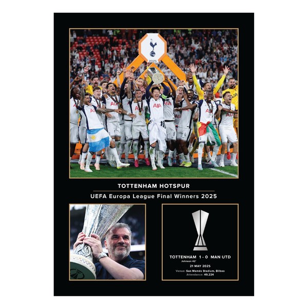 Icons Wall Art Tottenham Hotspur Europa League Winners 2025 A4