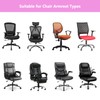 Melaluxe Stretch Office Chair Armrest Covers, Arm Rest Slipcovers (Black)