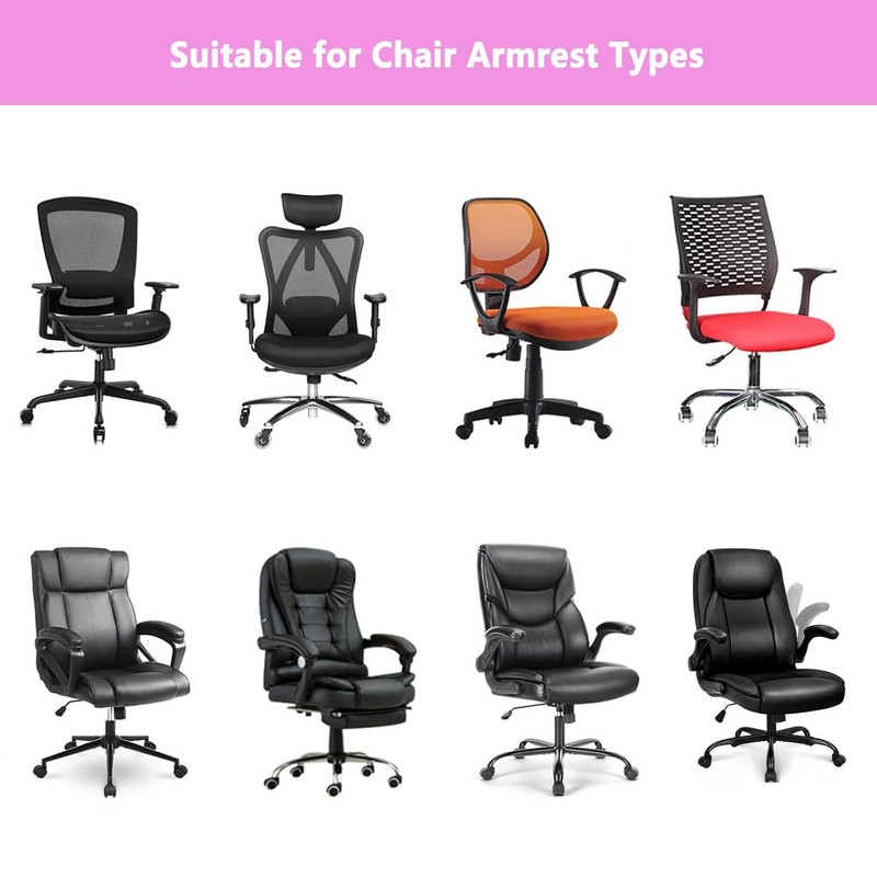 Melaluxe Stretch Office Chair Armrest Covers, Arm Rest Slipcovers (Black)