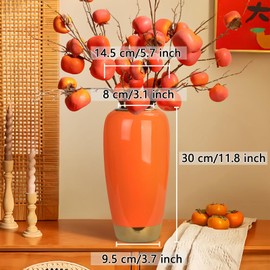 Orange Ceramic Tall Vintage Vase,11.8 Inch Large Floor Vase,Rustic Decorative Vase,Terracotta Vase for Living Room Entrance Table Centerpiece,Kitchen,Bedroom,Wedding,Minimalist Home Decor