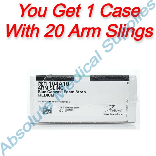 DeRoyal *20-Pack* DeRoyal Arm Sling Blue Canvas With Foam Strap