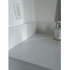 Tenedos Custom Solid White Threshold Shower Curb Engineered Marble Tile