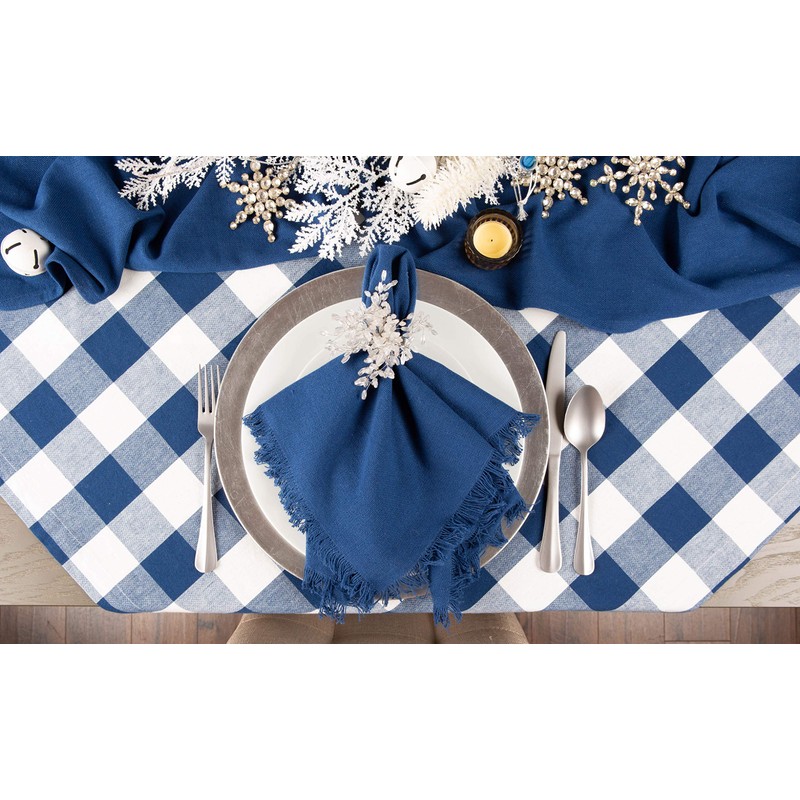 DII Buffalo Check Collection, Classic Farmhouse Tablecloth, Table Topper, 40x40,
