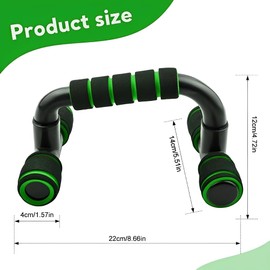 Pushup Bars Stands Handles Strength Training for Men and Women Workout, Gym Exercise Equipment Fitness, 1 Pair Pushup Handles Cushioned Foam Handles Grip, Non-Slip Sturdy Structure (Green)
