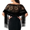 Qulkws Black Lace Shawl Women's Floral Lace Scarf Shawl with