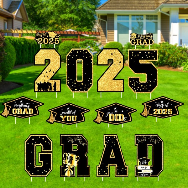 14Pcs Large Graduation Decorations 2025 Yard Signs, Class of 2025