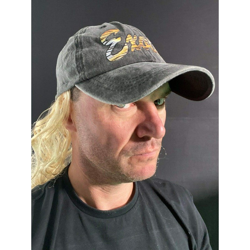 Rubber Johnnies EXOTIC BASEBALL CAP with blond hair attached, Tiger