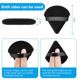 Ainiv 12PCS Powder Puffs, 2.76 inch Pure Cotton Soft Triangle Wedge Makeup Powder Puff for Loose Powder Mineral Powder Body Powder Cotton Velour Cosmetic Foundation Sponge Makeup Tool(4 Color)