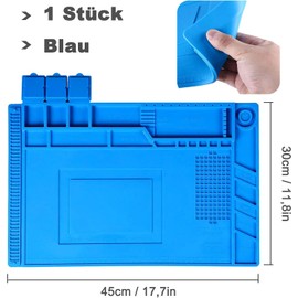 SVUPUE Soldering Mat, 45x30 cm Antistatic Repair Mat, Soldering Work Mat with Scale and Screw Position for Soldering, from Mobile Electronics Repair, Smartphones, Watches
