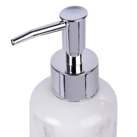 Bodico Marble Look Ceramic Soap and Lotion Dispenser, 2.36 x 7.87 inches, White (74591)